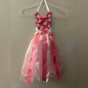Pink Polka Dot Ribbon Tulle Dress Decoration